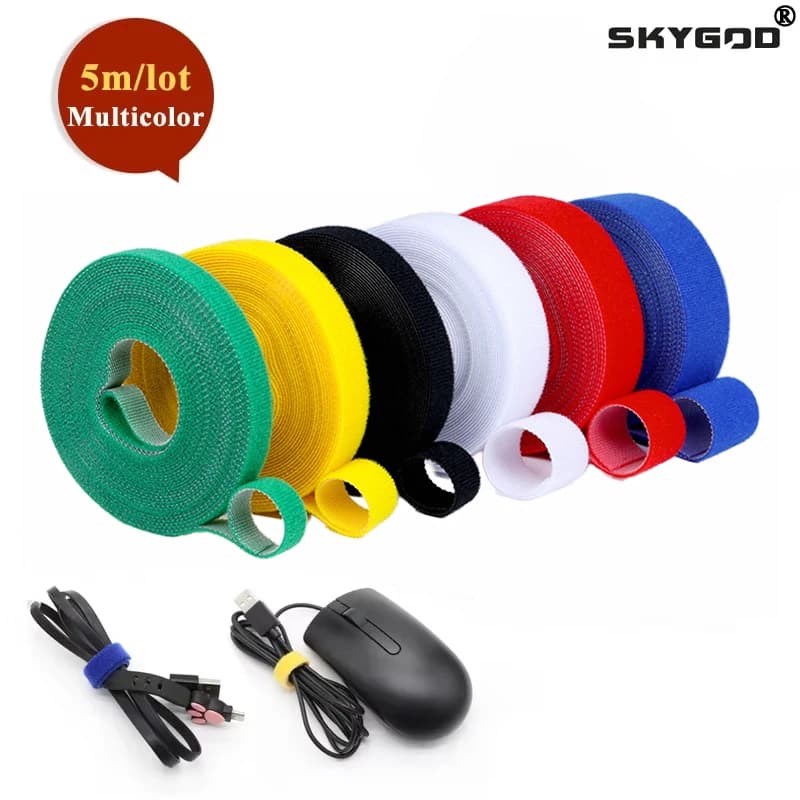Nastro autoadesivo da 5 metri di larghezza 10/15/20/25 mm Accessori fai da te Nastro riutilizzabile per fascette per cavi