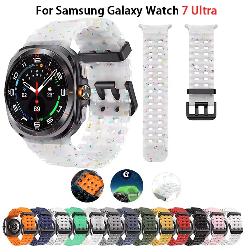 Cinturino luminoso per Samsung Galaxy Watch 7 Ultra 47mm cinturino intelligente braccialetto in silicone per Galaxy Watch 7 Ultra uomo donna Correa