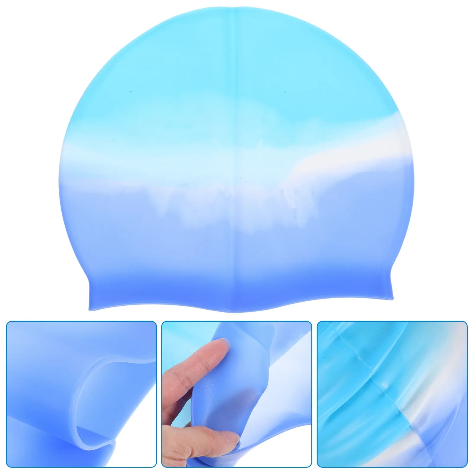 Cuffia da Nuoto in Silicone Unisex Impermeabile Antiscivolo Comoda per Protezione dei Capelli per Donne e Uomini