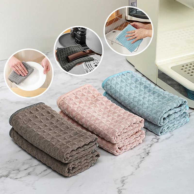 2 pezzi super assorbente barista asciugamano in microfibra strofinaccio waffle assorbente barista bar cucina panno per pulizia asciugamano per pulizia