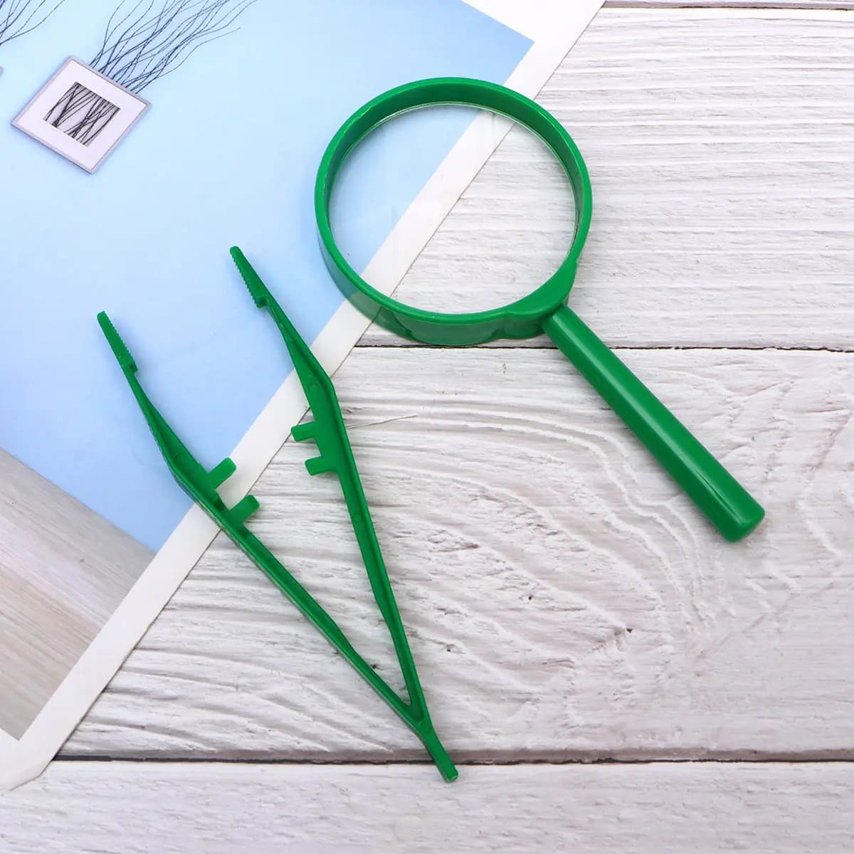 3 set di kit per l'esplorazione della natura per bambini con pinzette e lente d'ingrandimento, strumenti scientifici per esterni per bambini dai 3 ai 12 anni, educativi