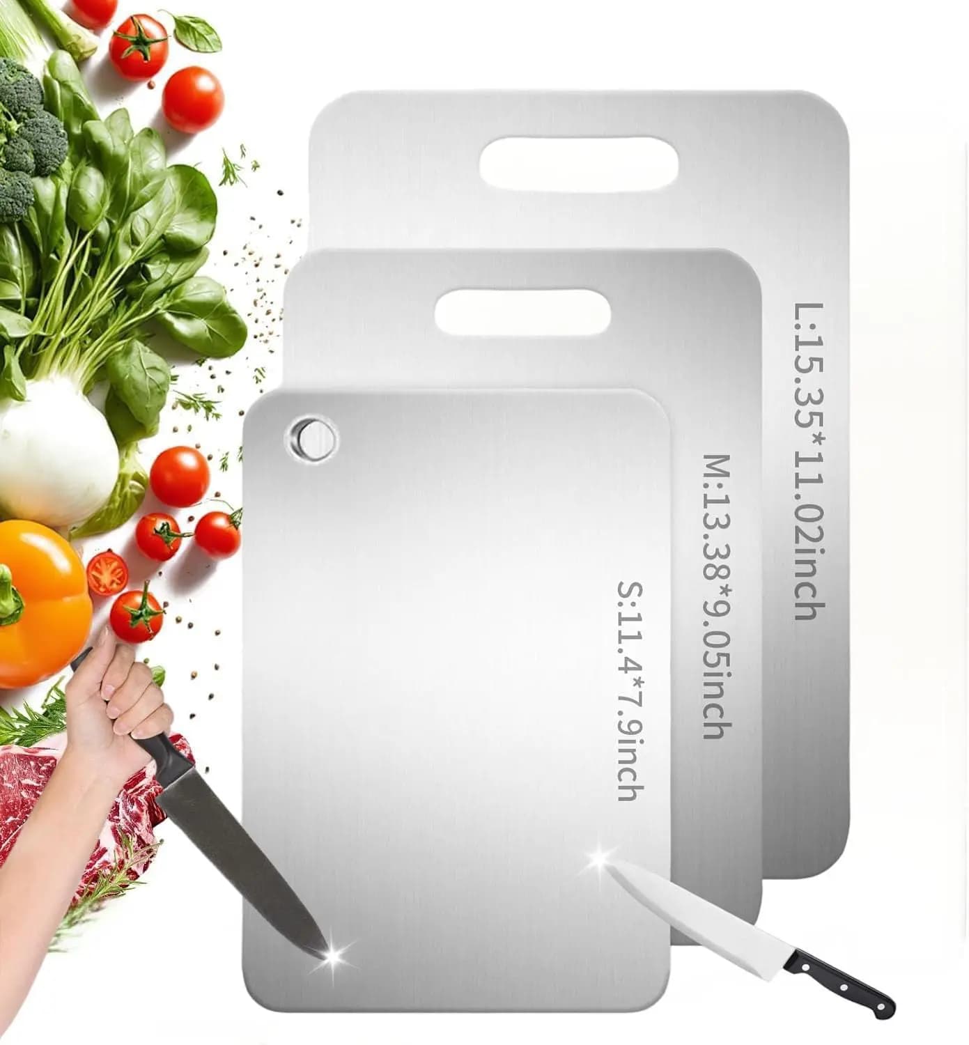 Tagliere in Titanio Katuchef 2026 New Model Improved, Grade 5, for Kitchen, Non-toxic, Non-slip, Hygienic