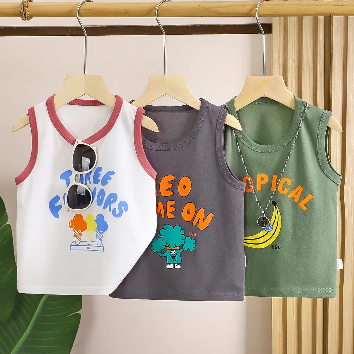 Summer Children Vest For Boys Clothing Cotton Kids Boys Sport Casual Tank Tops Baby Cute Clothes