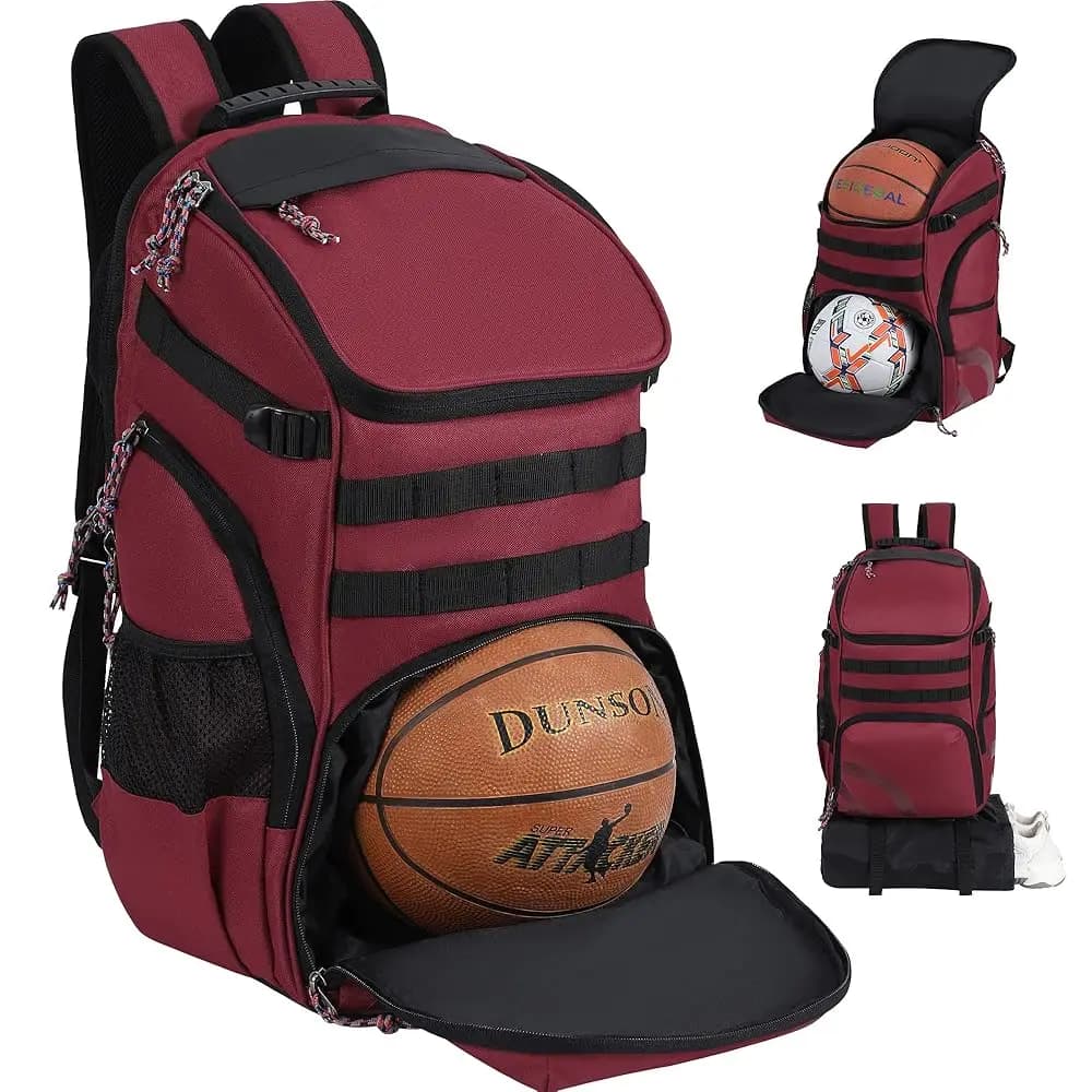 Zaino per Pallacanestro con Porta Pallone, Zaino Multisport per Calcio, Pallavolo, Football, Baseball, Casco