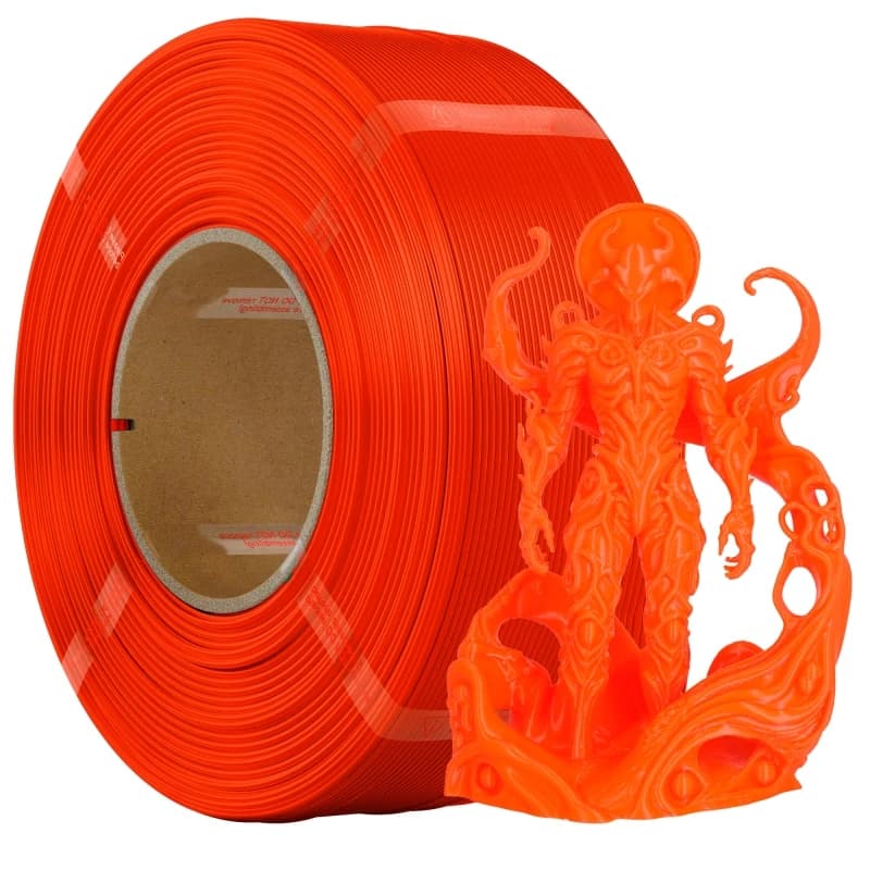 Filament PLA 1,75 mm, 1 kg refill for reusable coils (2.2 lbs) Premium quality 3D printing thread for Bambu lab 3D printers, orange