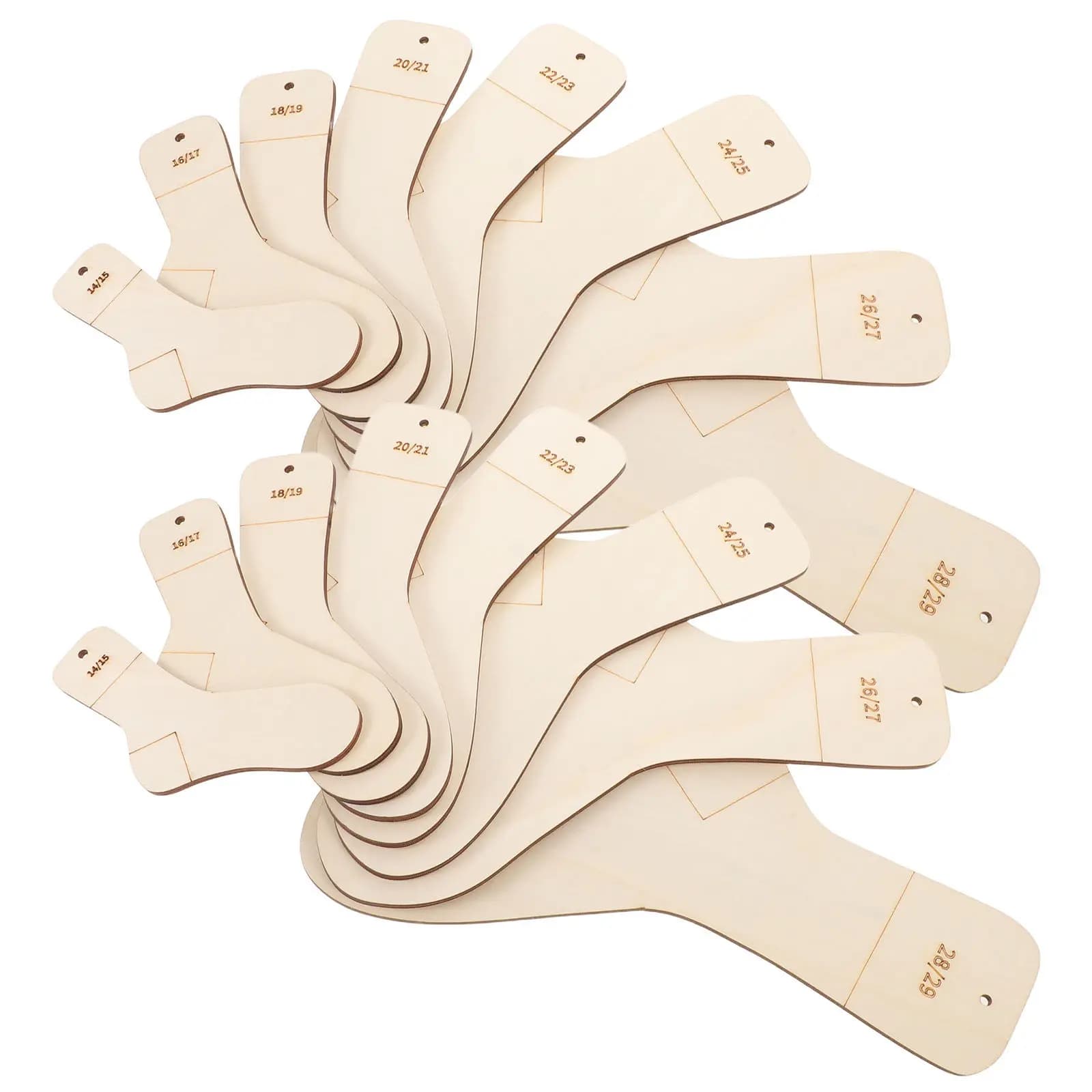 16 Pezzi Bloccatori per Calze in Legno Naturale, Strumenti per Bloccare Calze Lavorate a Maglia, Tenditori per Calze all'Uncinetto, Stampi per Esposizione di Calze