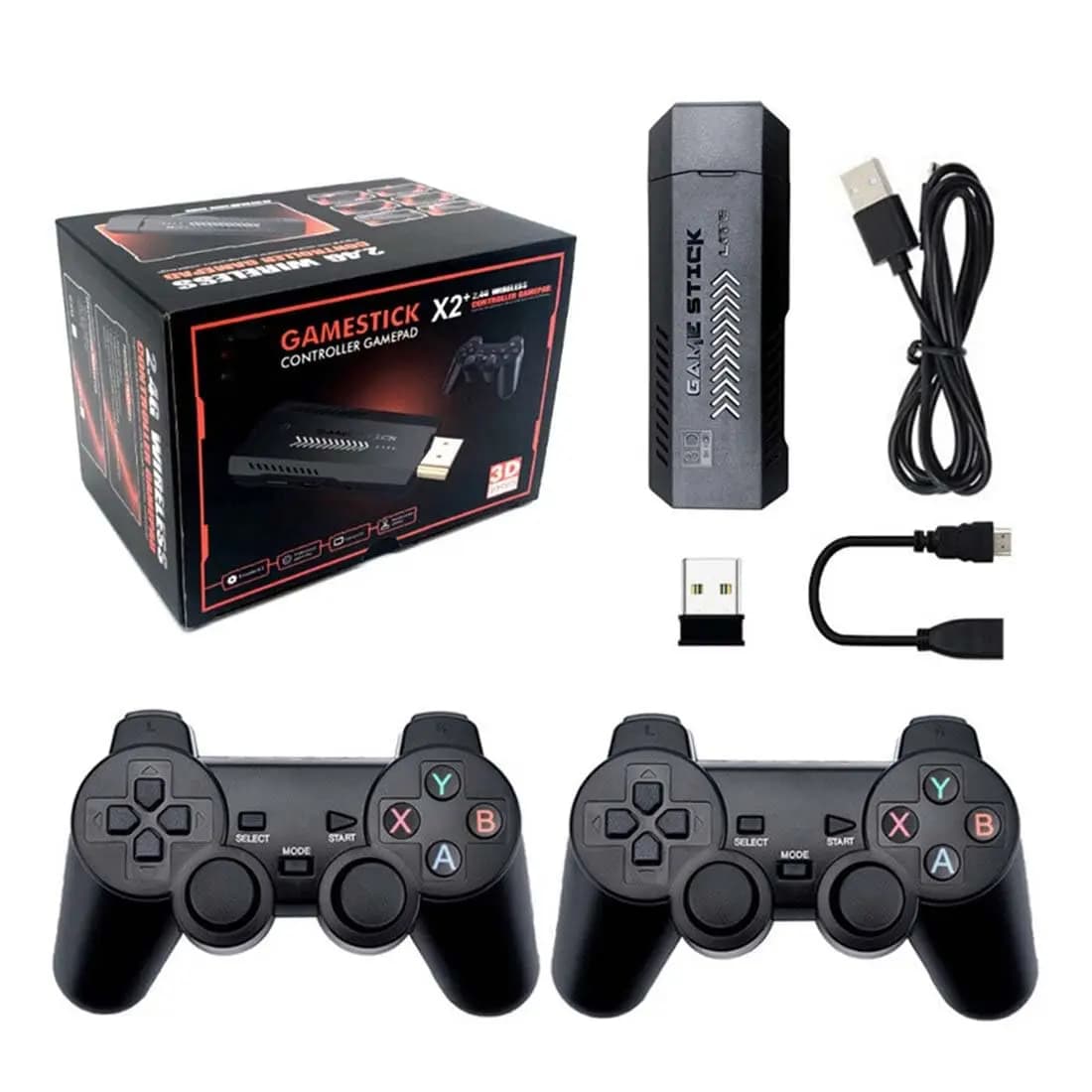 X2 Retro Video Games Console Retro 4K HD 64 GB Retro Video Games Console with Dual Wireless Controllers HDMI Output 3000+ Integrated Games