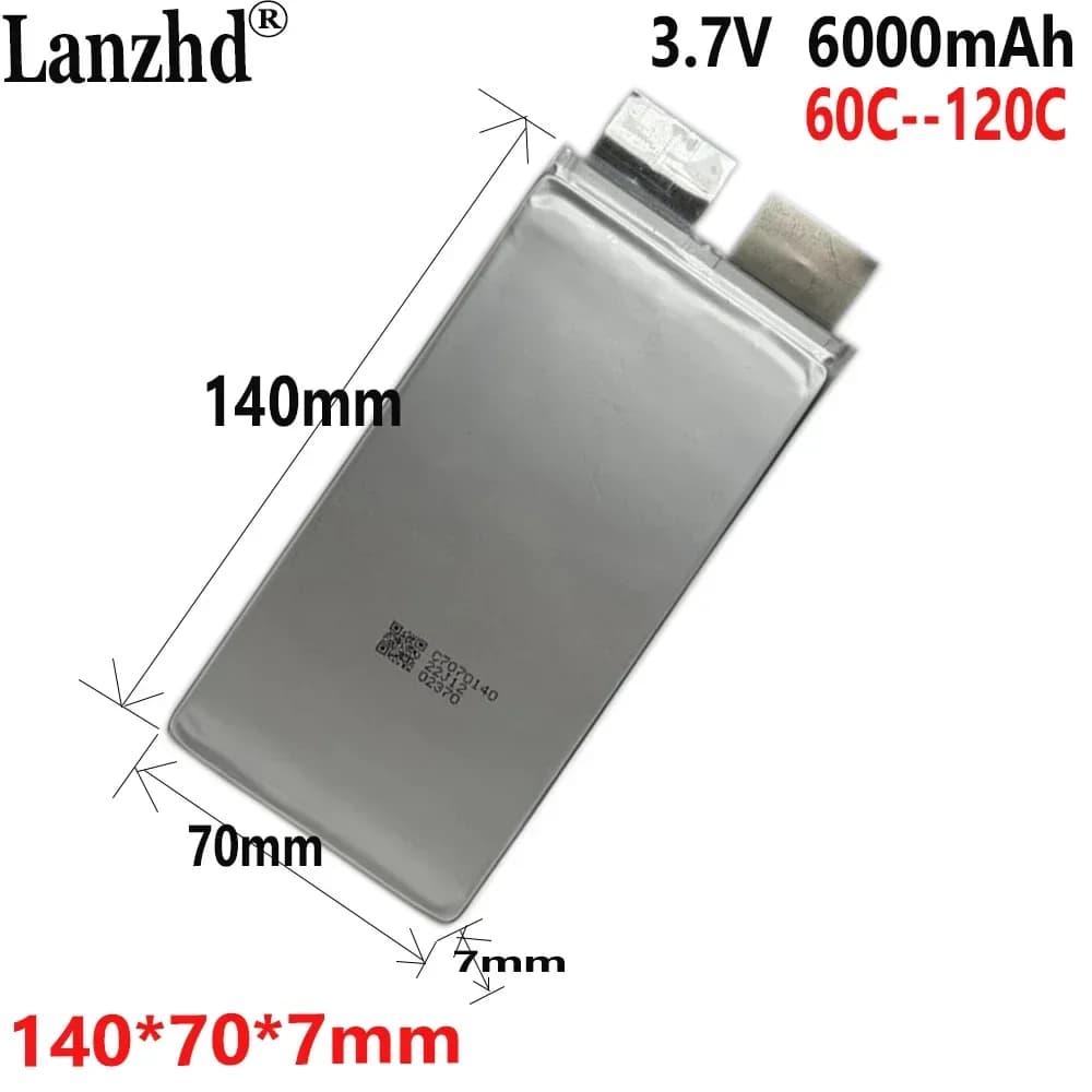 1-10 pz nuovo 3.7V 6000mAh 7070140 60C batteria fai da te cella di alimentazione per emergenza Jump Starter scooter modelli giocattolo batteria Drone