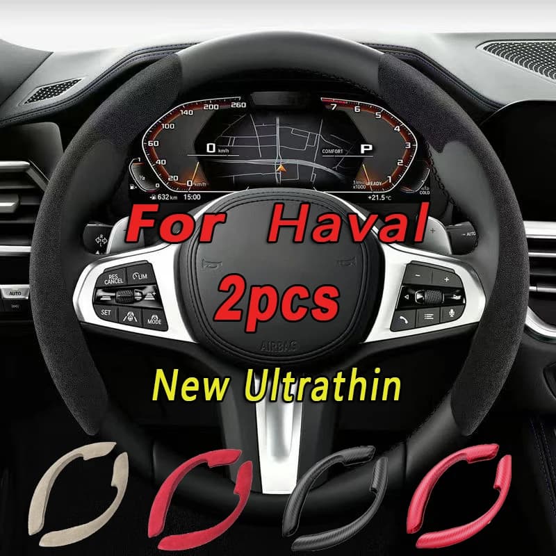 Coprivolante per auto in pelle scamosciata nera per Haval GWM jolion H6 H7 H8 H4 H9 F5 F7 F7X F7H H2S Coprivolante per auto