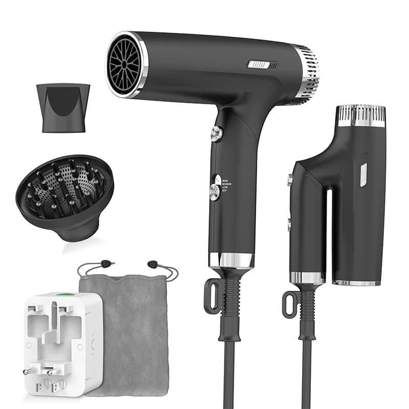 Home personal hair dryer with multifunctional temperature control and foldable handle hair dryer