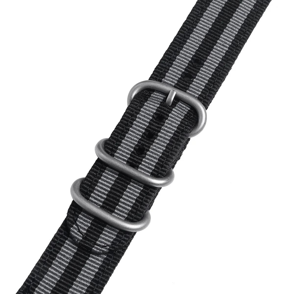 18 mm nylon watch strap, elegant, breathable, lightweight, sweat-resistant, for running, gym, swimming, diving, black, gray