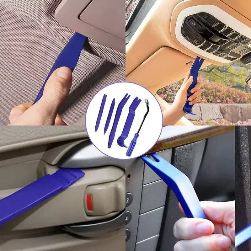 Set di Attrezzi Professionali in Plastica Anti-Graffio per Rimozione Interni Auto, Strumento per Rimozione Pannelli Porta e Clip, Rimozione Pannello Area Navigazione