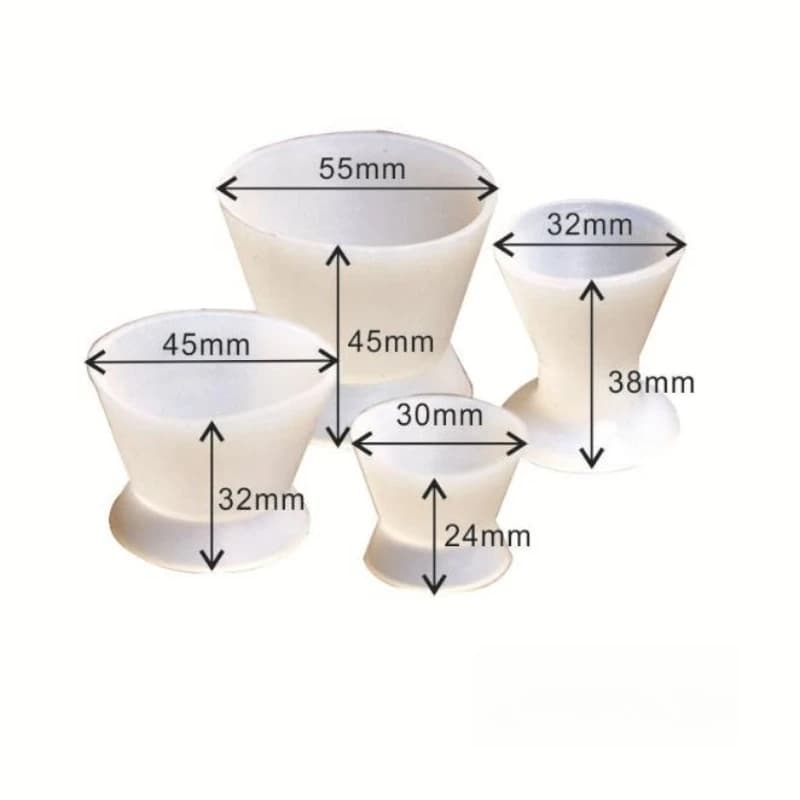 Set di 10×4 Ciotole in Silicone per Miscelazione Dentale, Contenitori Trasparenti per Sbiancamento Denti, Strumento per Dentisti