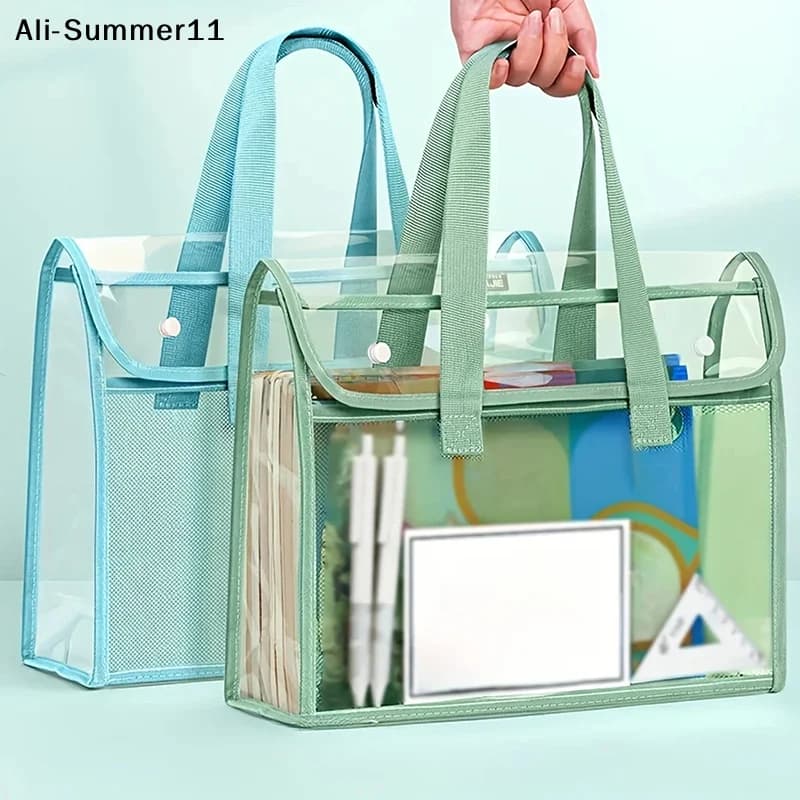 【A6L】1 Cartella Portatile Trasparente Impermeabile di Grande Capacità, Borsa Espandibile per Archiviazione Documenti, Borsa Portadocumenti Autoadesiva in PVC