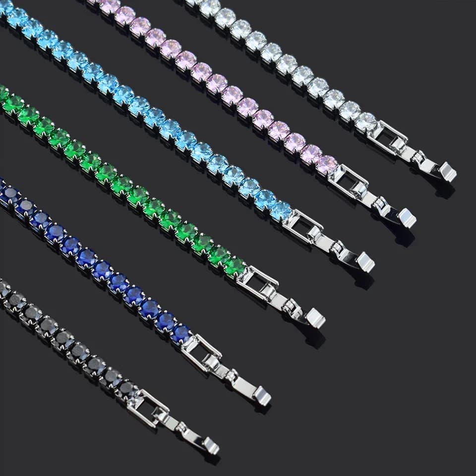 4mm Micro-inlaid Zircon Tennis Bracelet for Women 2025 New Men Bracelet Homme Jewelry Accessories Wholesale