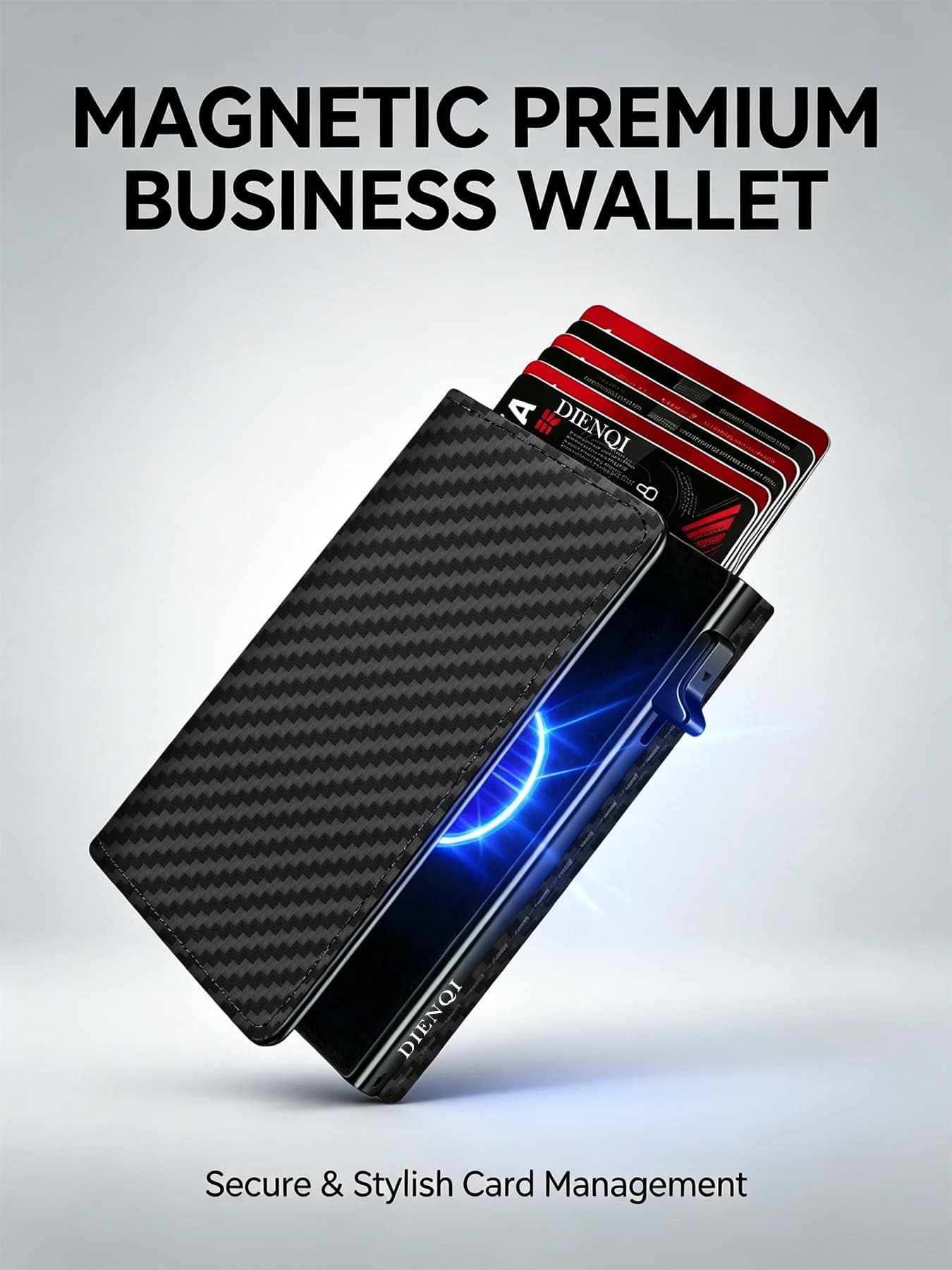 Magnetic Rfid Business Credit Card Holder Men Wallet Carbon Fiber Slim Thin Coin Purse Money Bag Visit Cardholder Case Storage