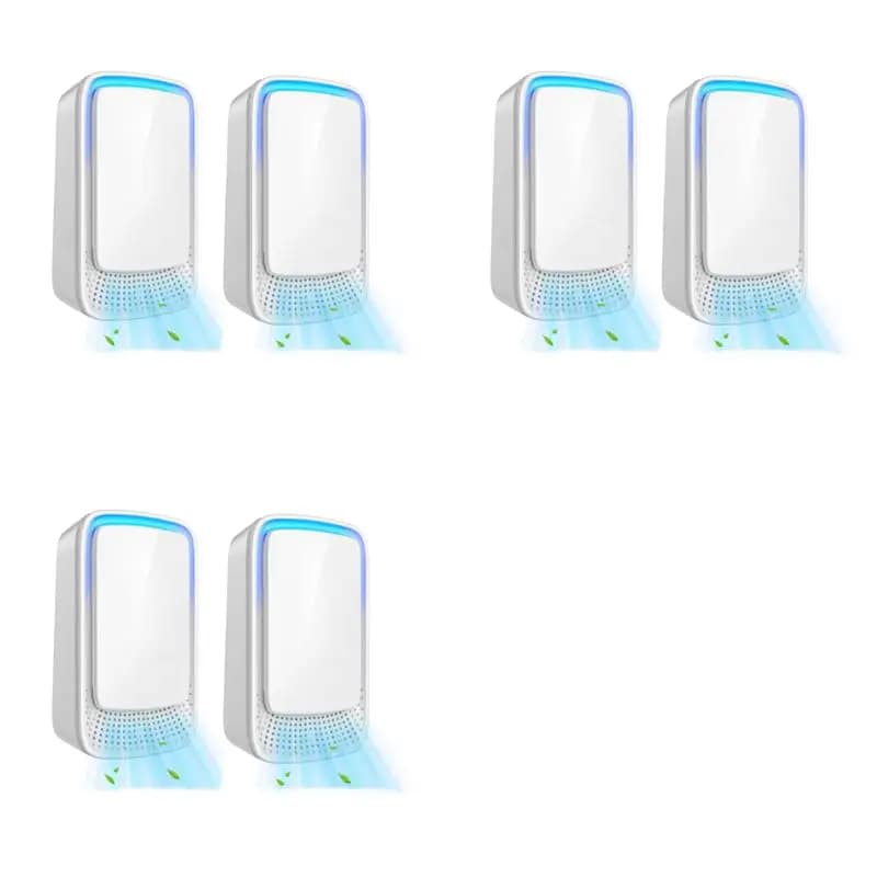 B64B-Purificatore d'aria plug-in silenzioso per la tecnologia ionizzatore negativo domestico per camera da letto Cucina per animali domestici Ufficio 6 pezzi Spina UK