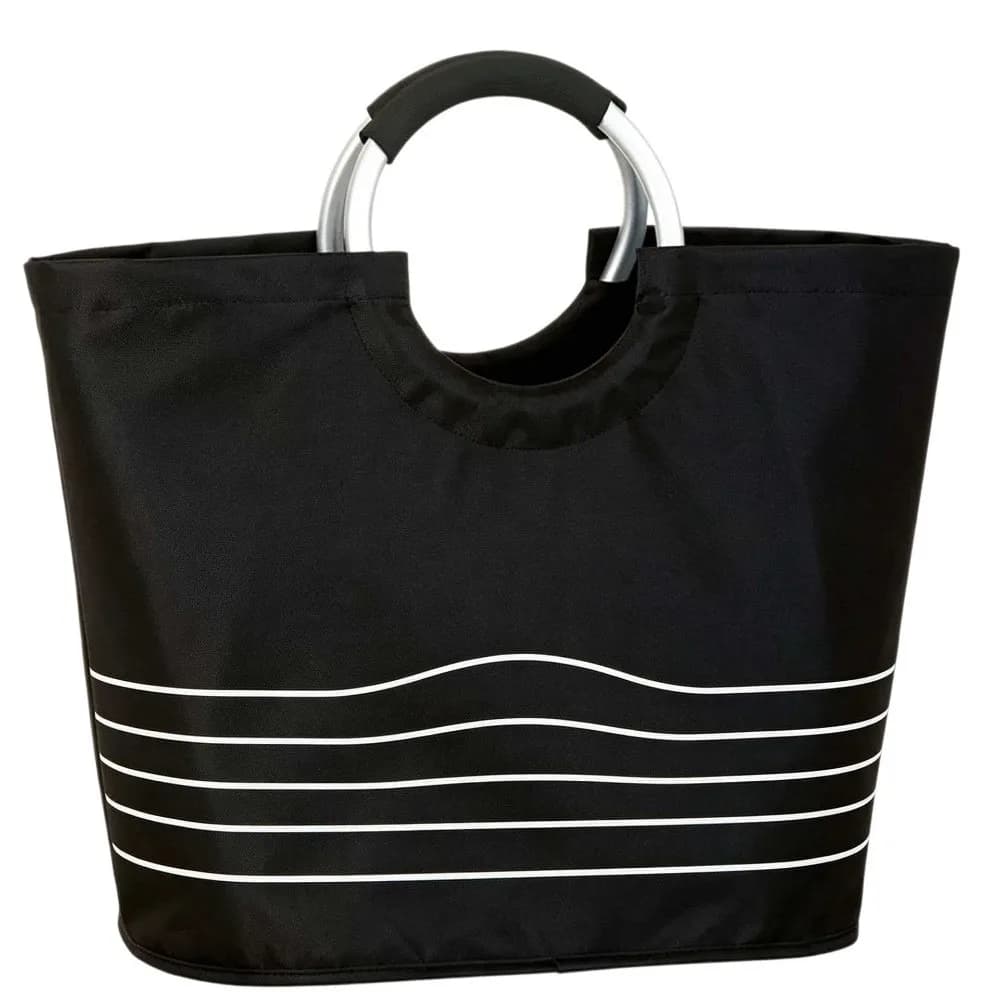Reusable With Handle Storage Bag Portable Large Capacity Shopping Bag Stripe Multifunction Laundry Basket Outdoor
