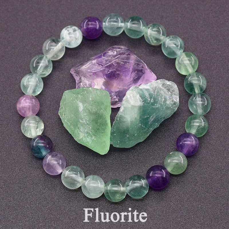Braccialetto originale in Fluorite con gioielli con ciondoli in cristallo di pietra naturale per le donne braccialetto di energia curativa per meditazione Yoga per regalo uomo