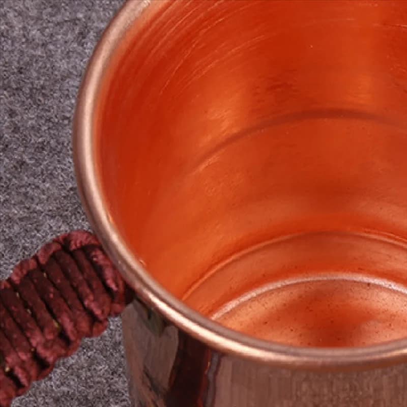 A19F-Tazza da birra fatta a mano con manico in tessuto, mulo per acqua di Mosca addensato, 400 ml, tazza per colazione, bicchieri, stoviglie, rame puro, 1 PC
