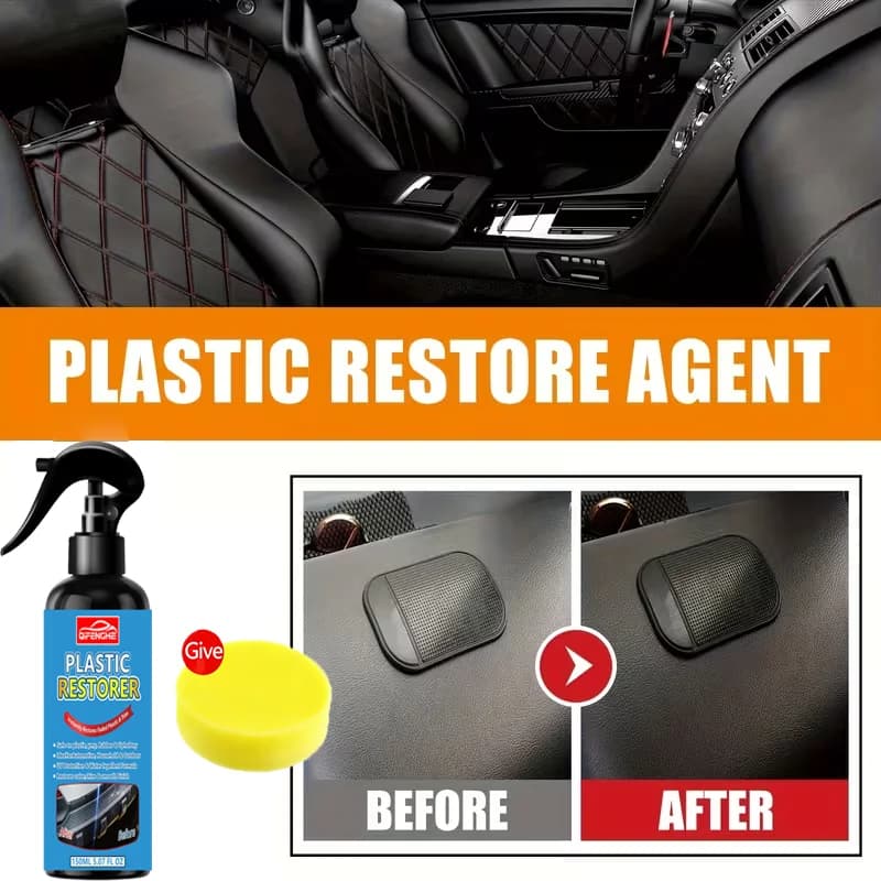 Restauratore di plastica per automobili: agente di verniciatura a cera per rinnovamento superfici e pannelli interni auto; cera per auto; agente lucidante per auto.
