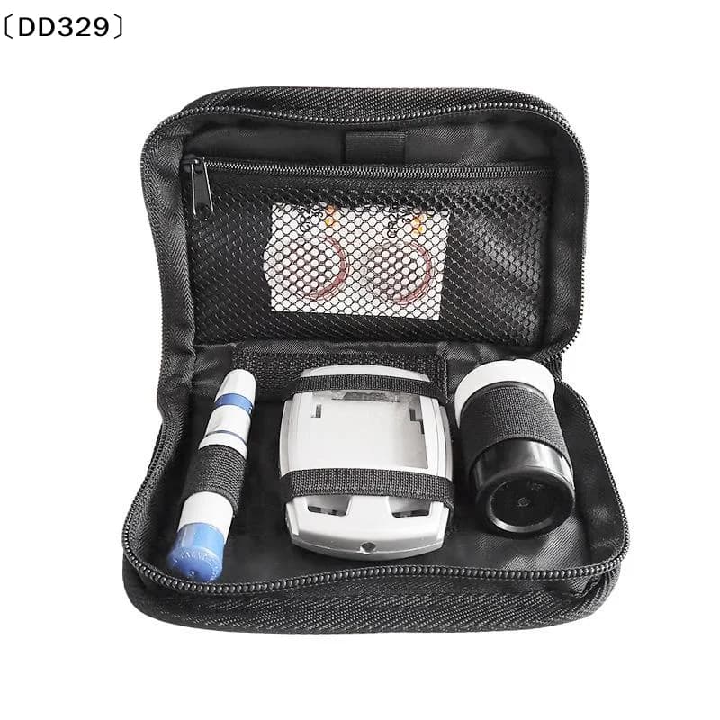 Borsa portaoggetti per misuratore di glicemia, custodia per misuratore di pressione sanguigna e ossigeno per uso domestico, borsa portaoggetti con cerniera nera〔DD329〕