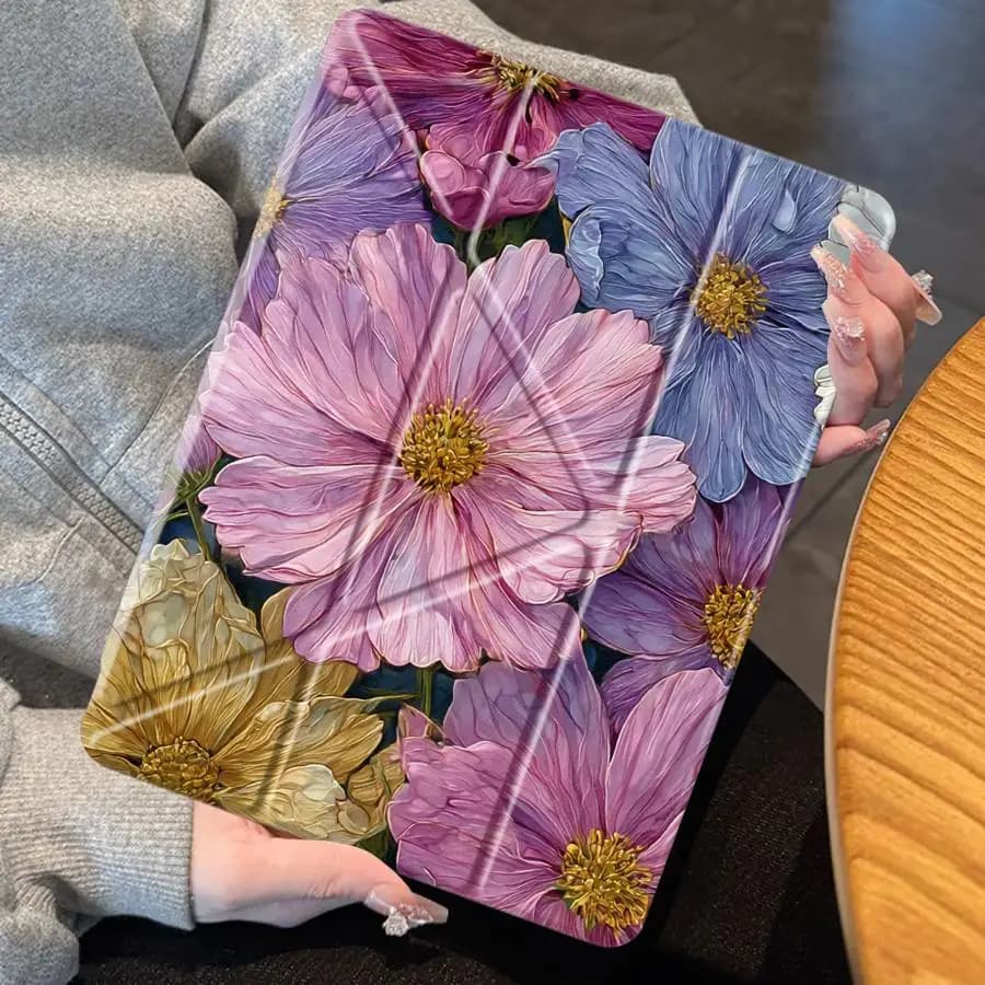 Custodia per Tablet Gesar Flower Attractive per iPad Pro 11, 10, 9, 8, 7 generazione, 12.9 pollici, Air 4, 5, M3, M2, 1, 2, M4, 11 pollici, Pro 2025, Mini 6, 7