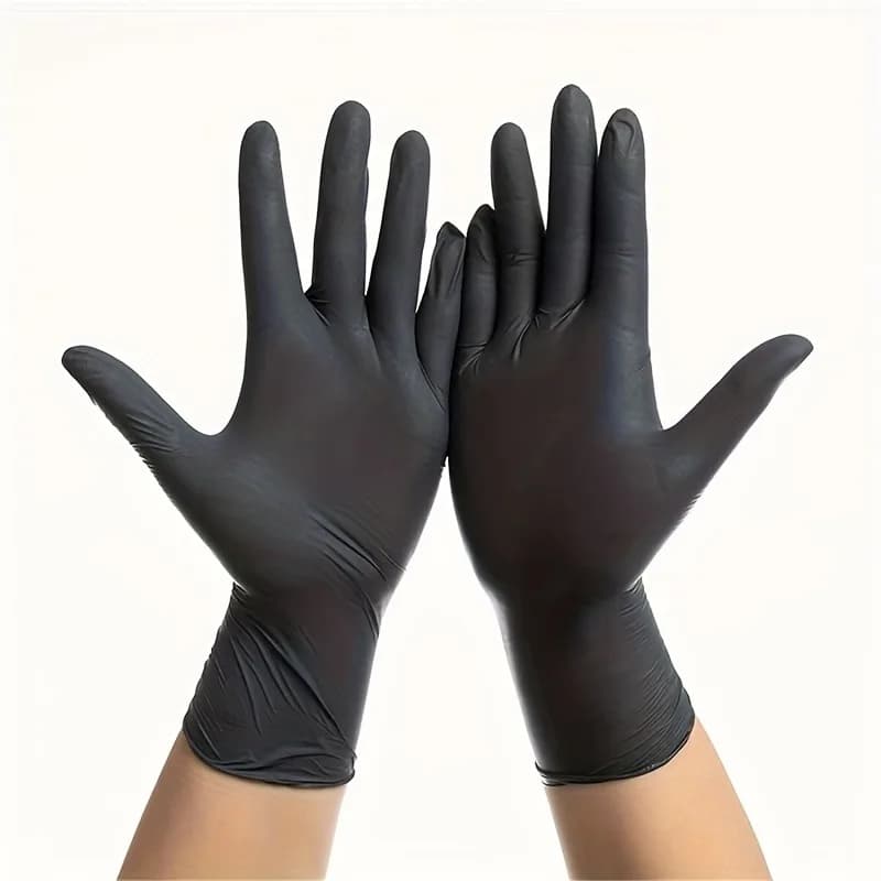 Guanti monouso neri in nitrile da 100 pezzi Guanti multiuso per la casa per la pulizia della cucina e del bagno, cura delle unghie, pittura