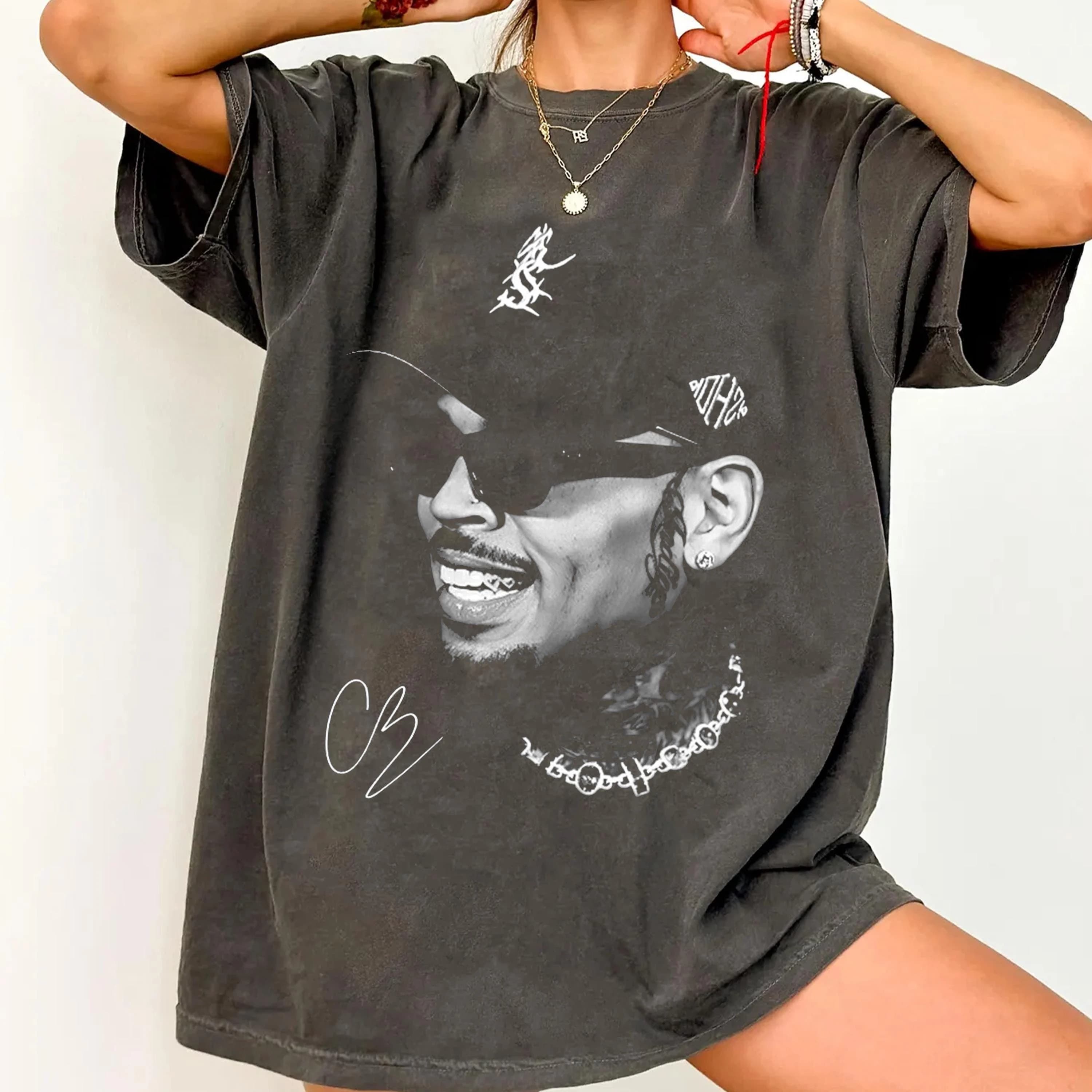 Maglietta Chris Brown Nuovo Album BROWN The R&B Tour 2026 Merch 100% Cotone Unisex Uomo Donna T-Shirt Y2k Oversize Regalo per i fan