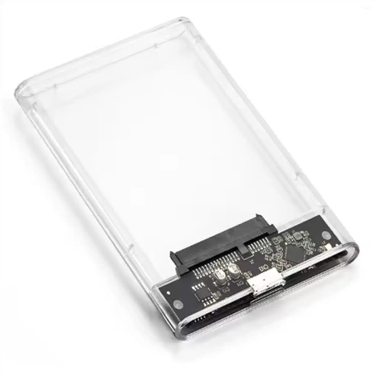 ♬◤Popular Style ◥USB 3.1/Type C External Hard Drive Enclosure Tool-Free Clear HDD SSD Cable Included for 2.5 Inch 7mm SATA HDD