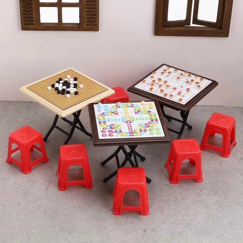 Set di scacchi giocattolo Gomoku per casa delle bambole, modello di scacchi volanti in miniatura, ornamento da scrivania
