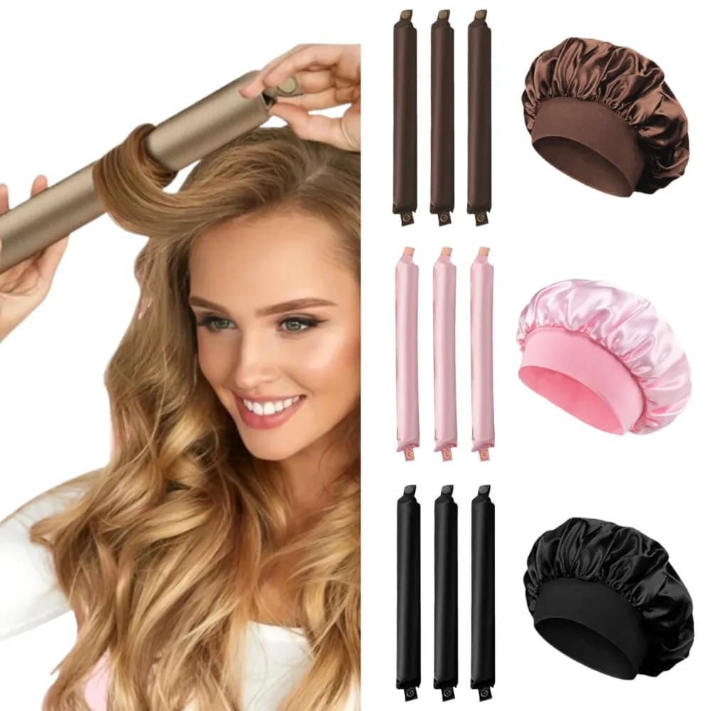 Heat-free curling rod band Bigodino for soft hair Heat-free hair curls Pivot curls Flexible rods for sleeping with bow styling tools