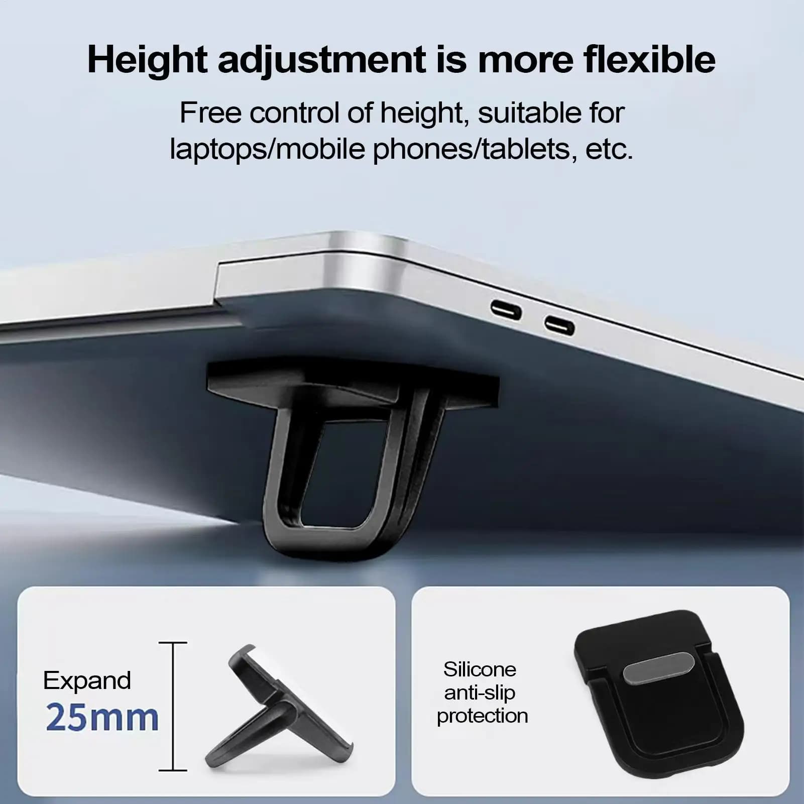 Mini supporto portatile autoadesivo per laptop Supporto invisibile per tastiera per computer per piedini per PC portatili compatibili con MacBook
