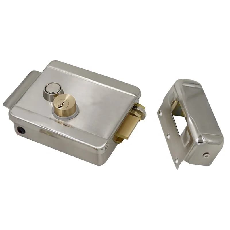 Serratura elettrica in acciaio inossidabile, videocitofono, sistema di controllo accessi elettronico senza chiave, campanello interfono, porta in legno