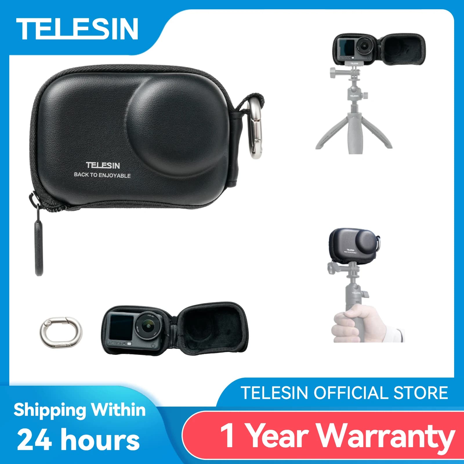 TELESIN mini protective bag for DJI Osmo Action 6, waterproof case for DJI Action 6, camera protective case.