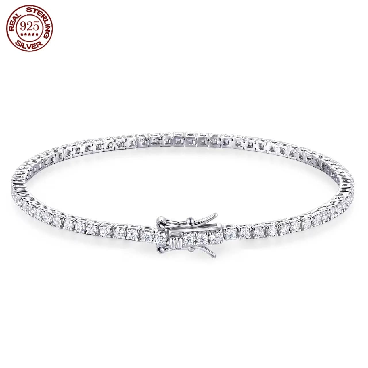 Bracciale Tennis in Moissanite D VVS1 a Prezzo di Fabbrica, Diamanti Completi, Certificato GRA, Argento 925 Placcato Oro 18k, Gioiello Squisito di Moda e Personalità