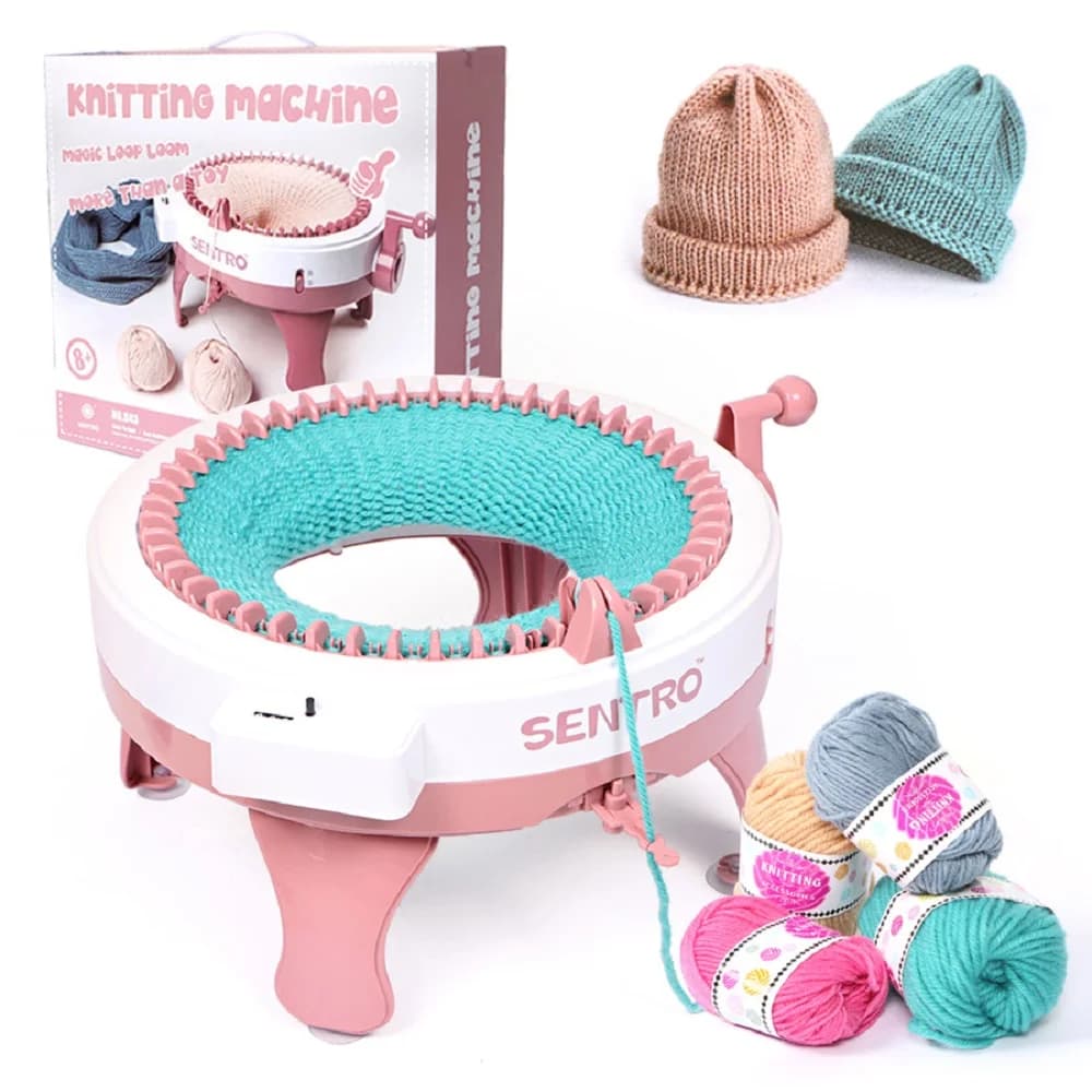Automatic Knitting Machine, 48 Needles Smart Knitting Crochet Machine with Row Counter for Adults and Beginners, Automatic Circular Weaving Spinning Knitting Loom Machine Kit for Hat,Socks,Scarves,Gloves
