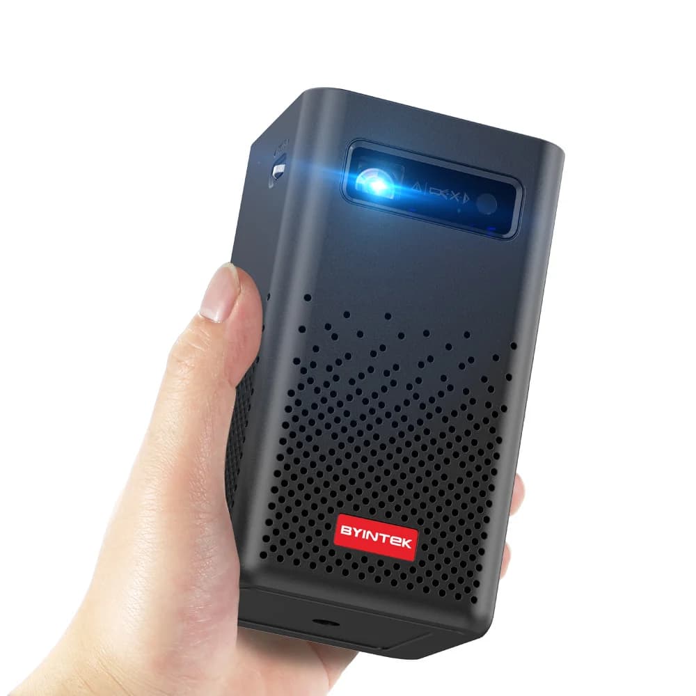 Proiettore Portatile P20 Mini LED DLP Android 9.0 4K Wireless con Altoparlanti Integrati e Batteria da 5200mAh per Casa