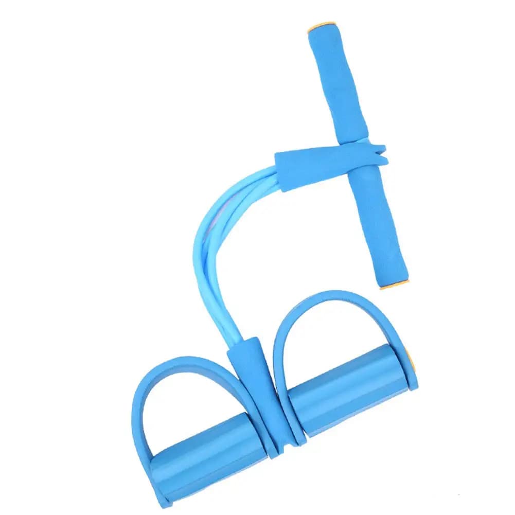Exercise band with pedal, bodybuilding sit up expander, rallies stretch rope, 4 tube pull rope, endurance band for fitness training