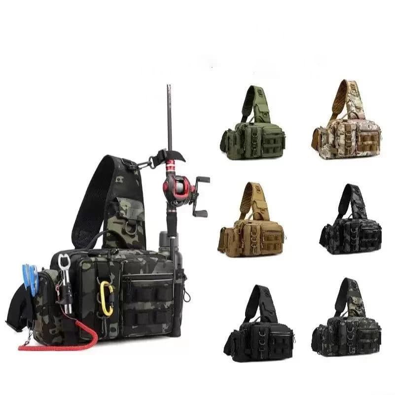 Nuovo zaino per attrezzatura da pesca Scatola per esche Borsa per attrezzi Marsupio per uomo Zaino per pesca a mosca con borsa a tracolla a tracolla portacanna
