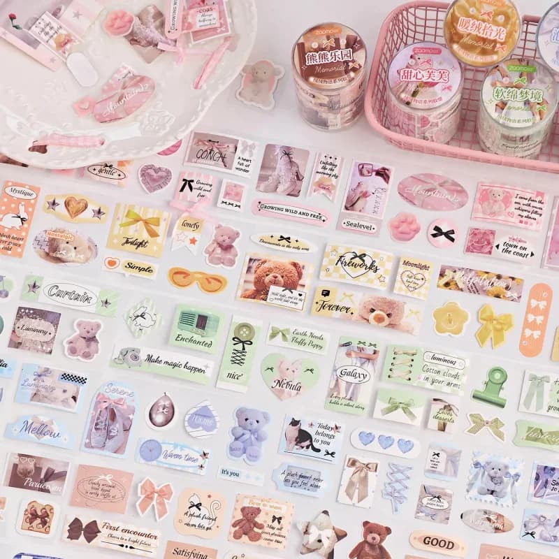 5*200cm 1rolls Korean Style Washi Tape Cute Decorative Tapes for Journaling Scrapbooking