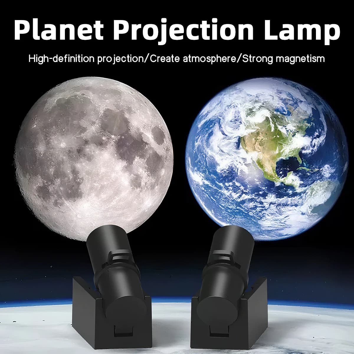 Lampada da notte a LED ricaricabile USB con proiezione lunare, lampada da atmosfera, decorazione da parete, per camera da letto, regalo ideale per compleanni