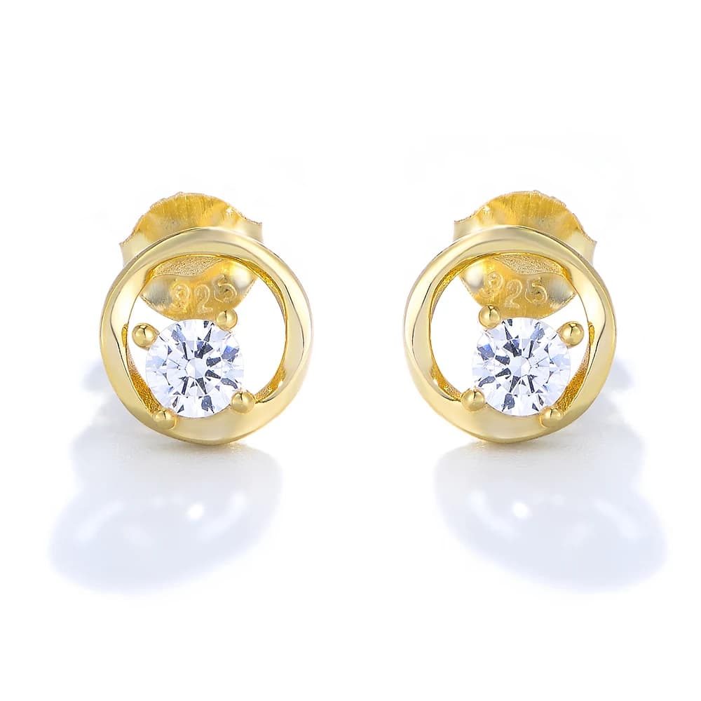 Orecchini in zirconi cavi rotondi geometrici in argento sterling S925 per le donne Eleganti gioielli di lusso dal design minimalista di fascia alta