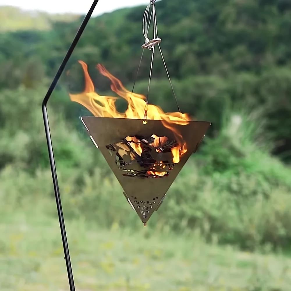 Outdoor camping barbecue hanger, wood burning stove, comfortable charcoal stove