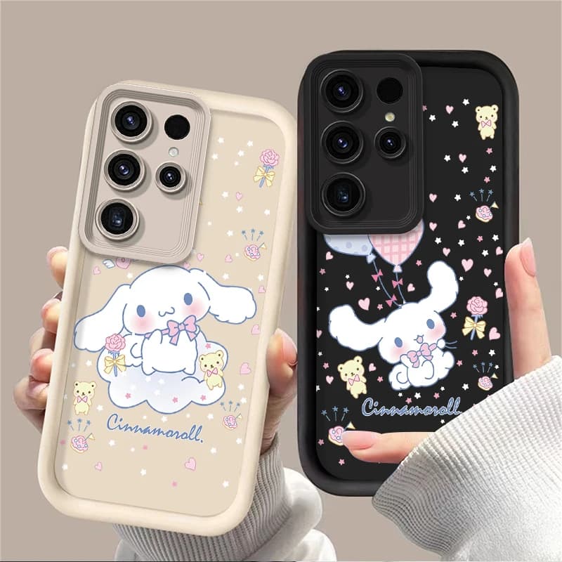 Sanrio Cinnamoroll Beautiful Soft Case for Samsung Galaxy S24 S25 S23 Ultra S22 S21 Plus FE A36 A26 A16 A06 A15 A25 A35 A55 5G