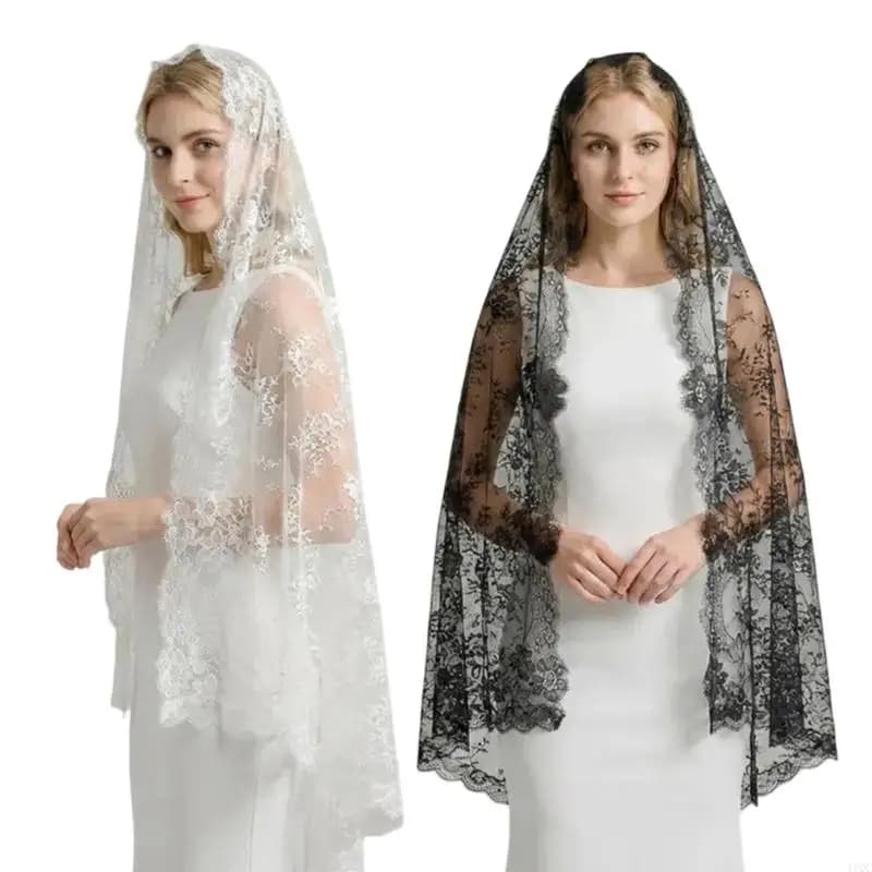 Beautiful Lace Bridal Veil Mantilla Head Scarf Veil For Wedding Ceremony Special Event Bride Photography Headpiece