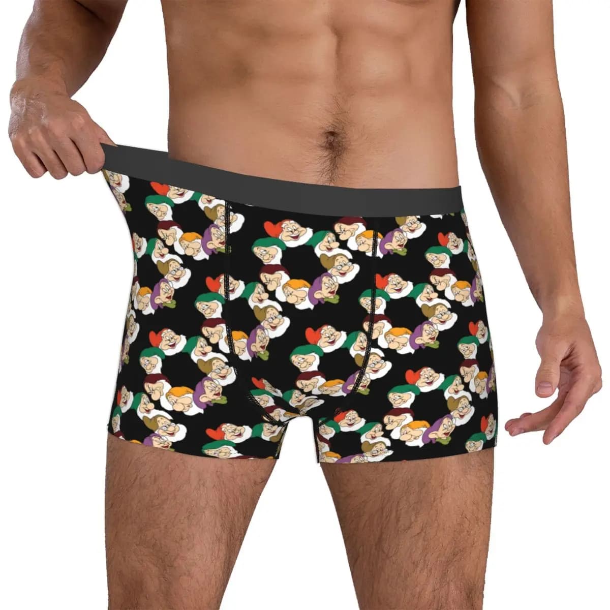 Boxer personalizzati dei sette nani per uomo, stampati in 3D, Doc Sleepy Dopey Grumpy, biancheria intima, slip morbidi