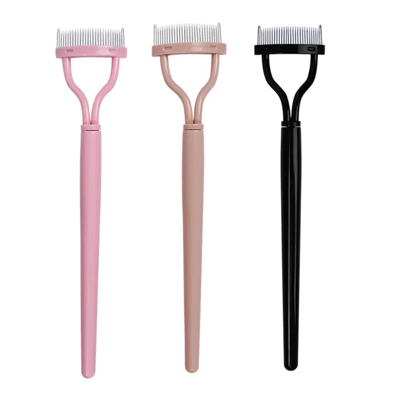 Eyelash Separator Metal Tooths Straight Folding Beauty Makeup Steel Eyelash Brush Combo Curl Makeup Tool