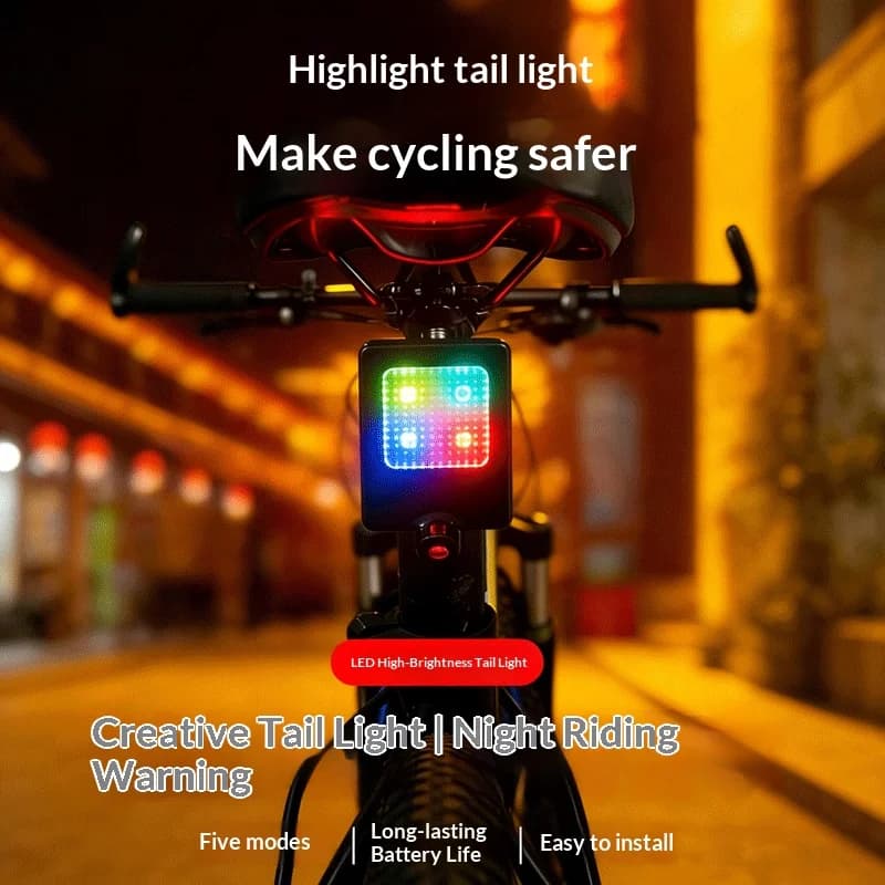 OFFBONDAGE LED Bike Tail Light with Laser USB Rechargeable Bike Rear Lamp 5 Modes High Brightness Waterproof Bike Accessories