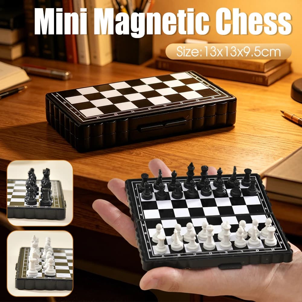 Super Mini Magnetic Chess Set Folding Chessboard Board Game International Chess Games Toys Outdoor Travel Camping Party Game